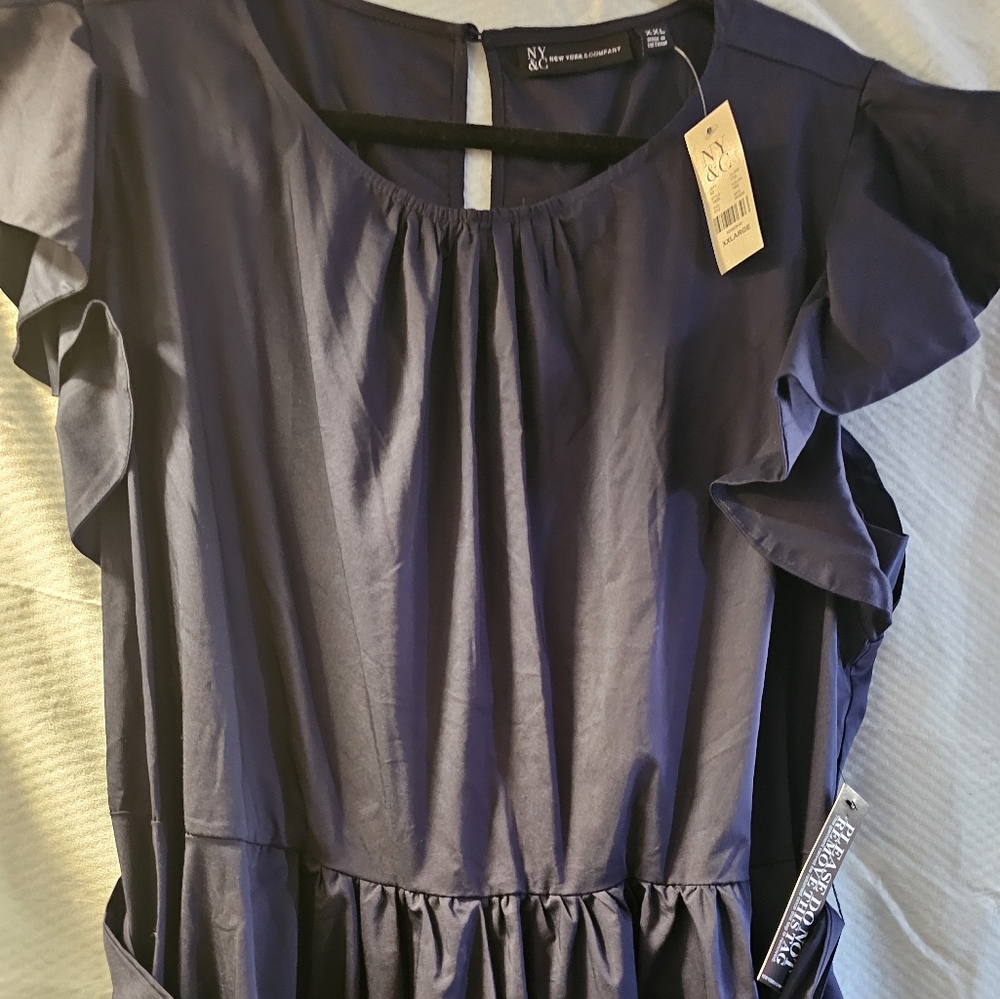 XXL Navy Blue NY& Company Belted Dress